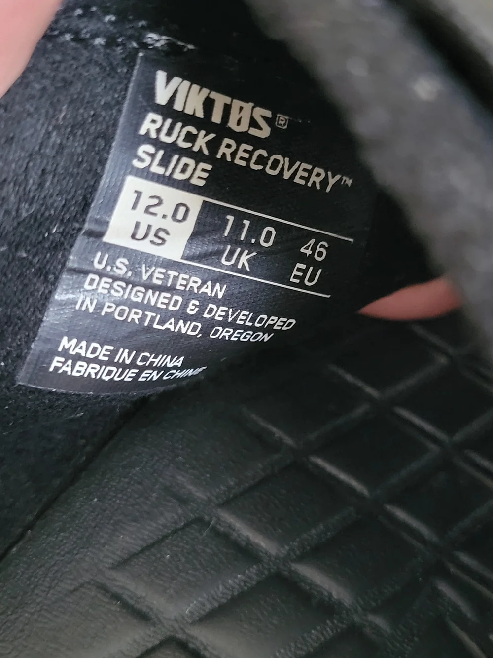 Viktos Ruck Recovery Black Nightfjall Comfort EVA Sandal Slide Shoe Men 12 EUC